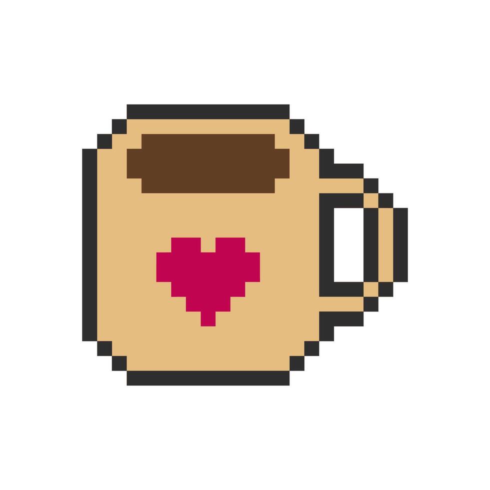 coffee pixel art for your needs vector