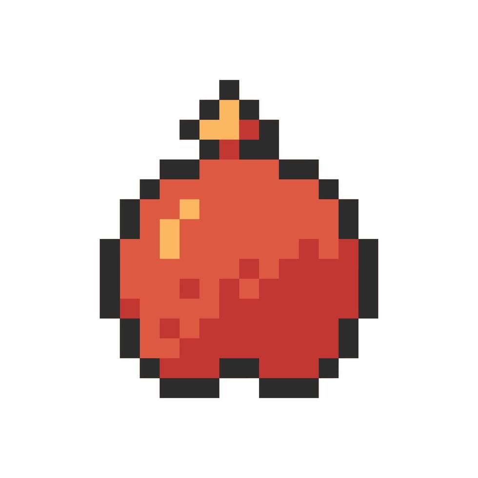 red apple pixel art for your needs vector