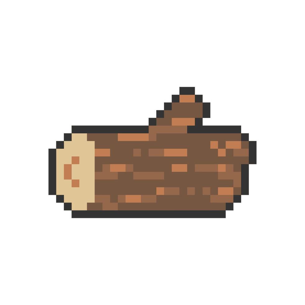 tree log pixel art for your needs vector