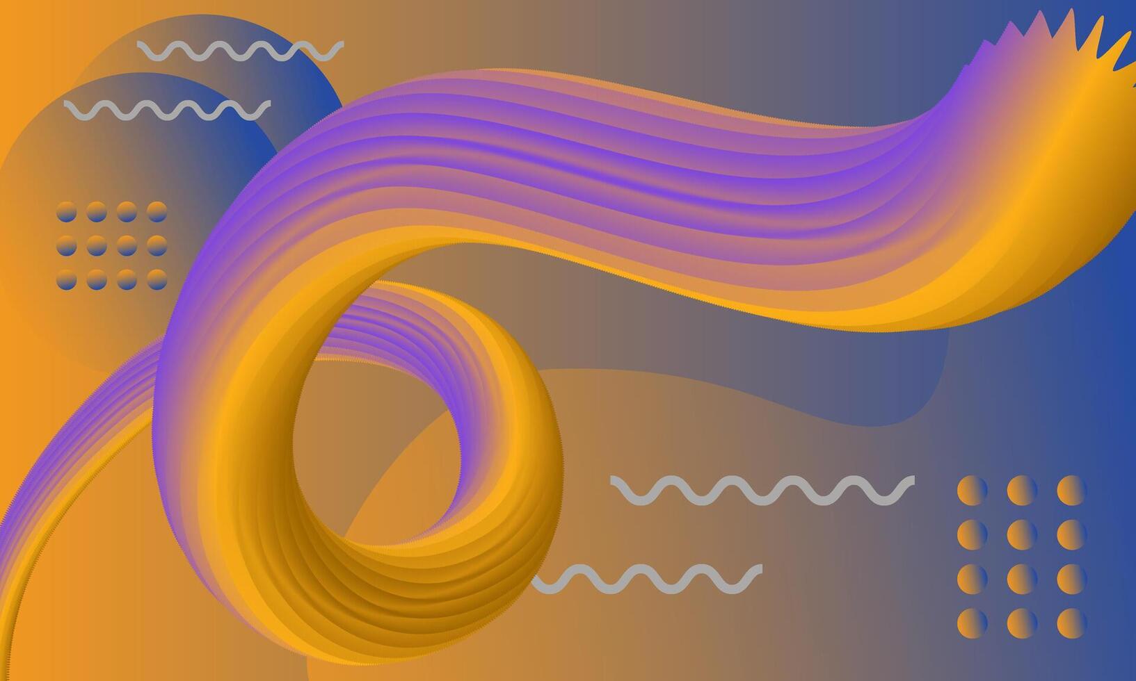 Gradient abstract colorful 3d shape wavy background. modern design concept vector