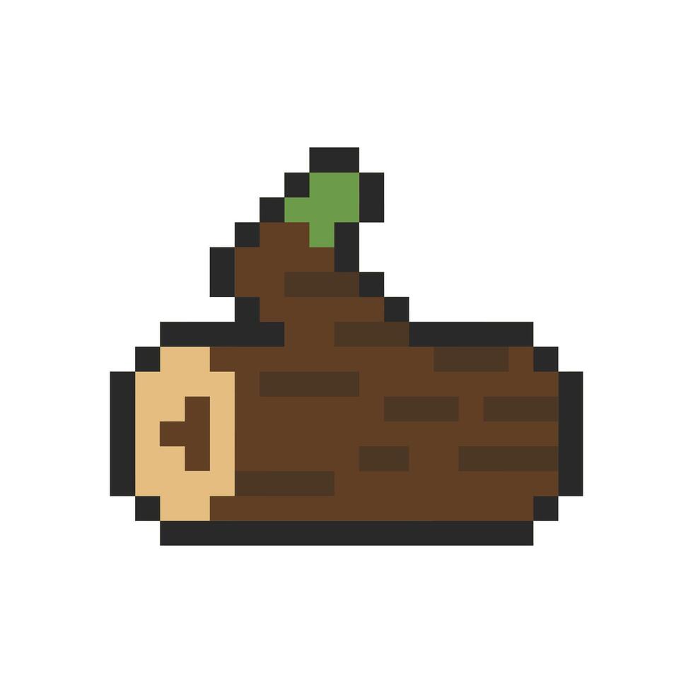 tree log pixel art for your needs vector