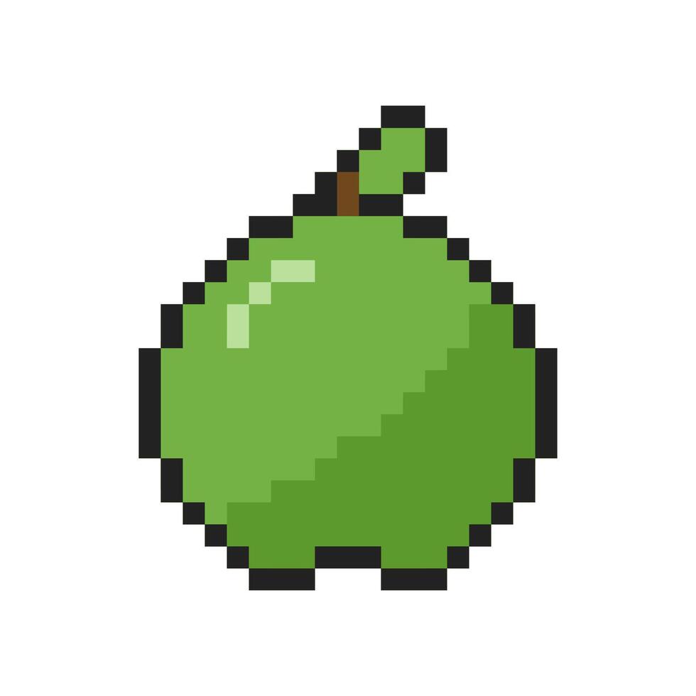 green apple pixel art for your needs vector