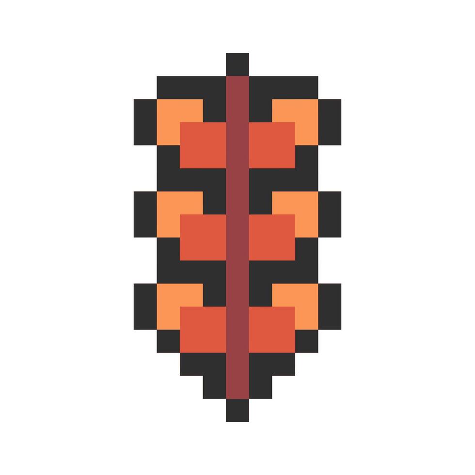 autumn plant pixel art for your needs vector