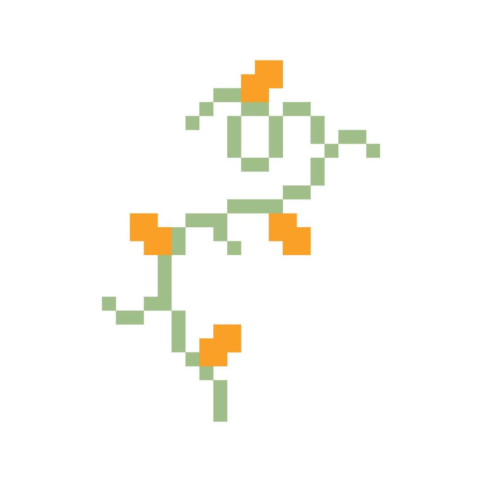 autumn plant pixel art for your needs vector