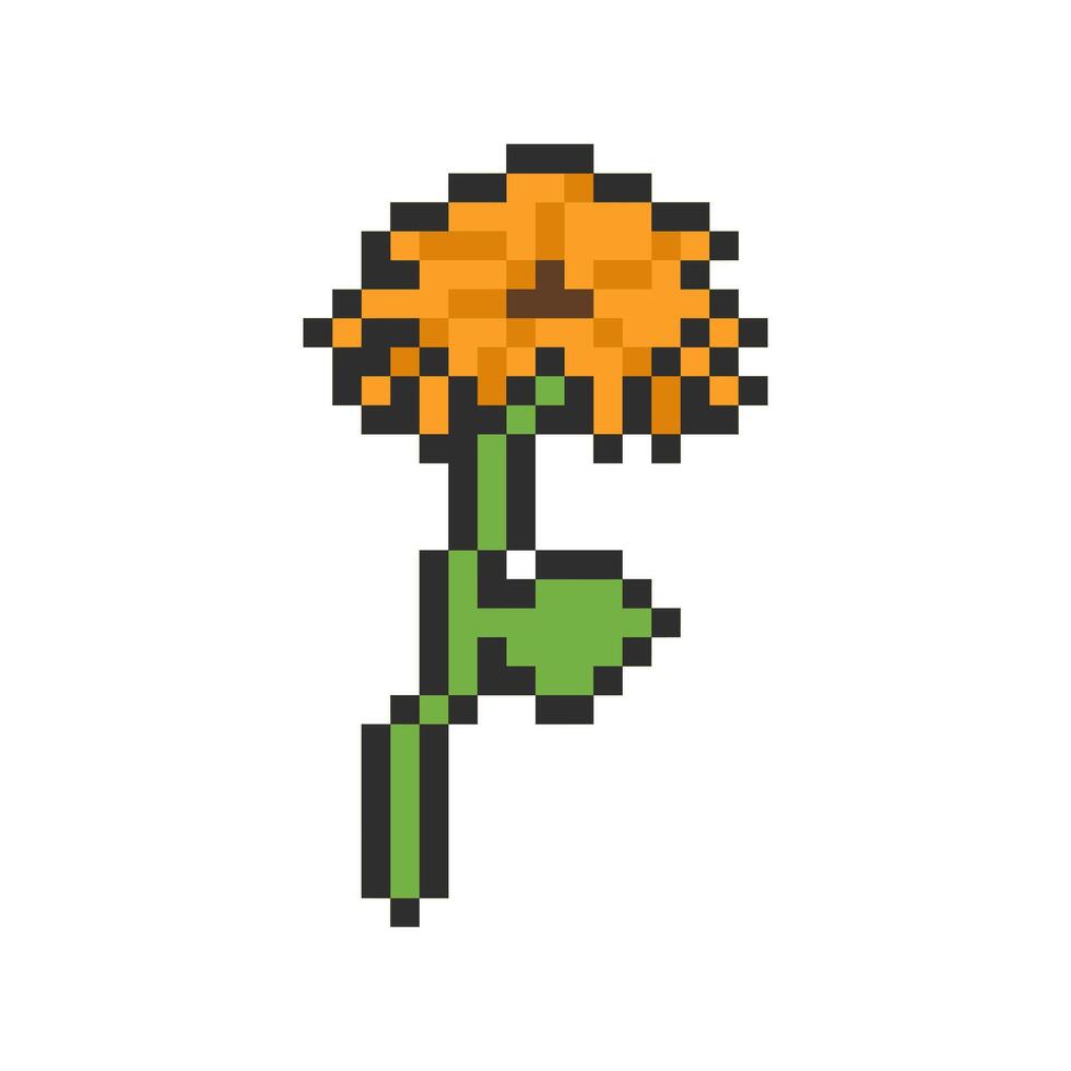 sunflower pixel art for your needs vector