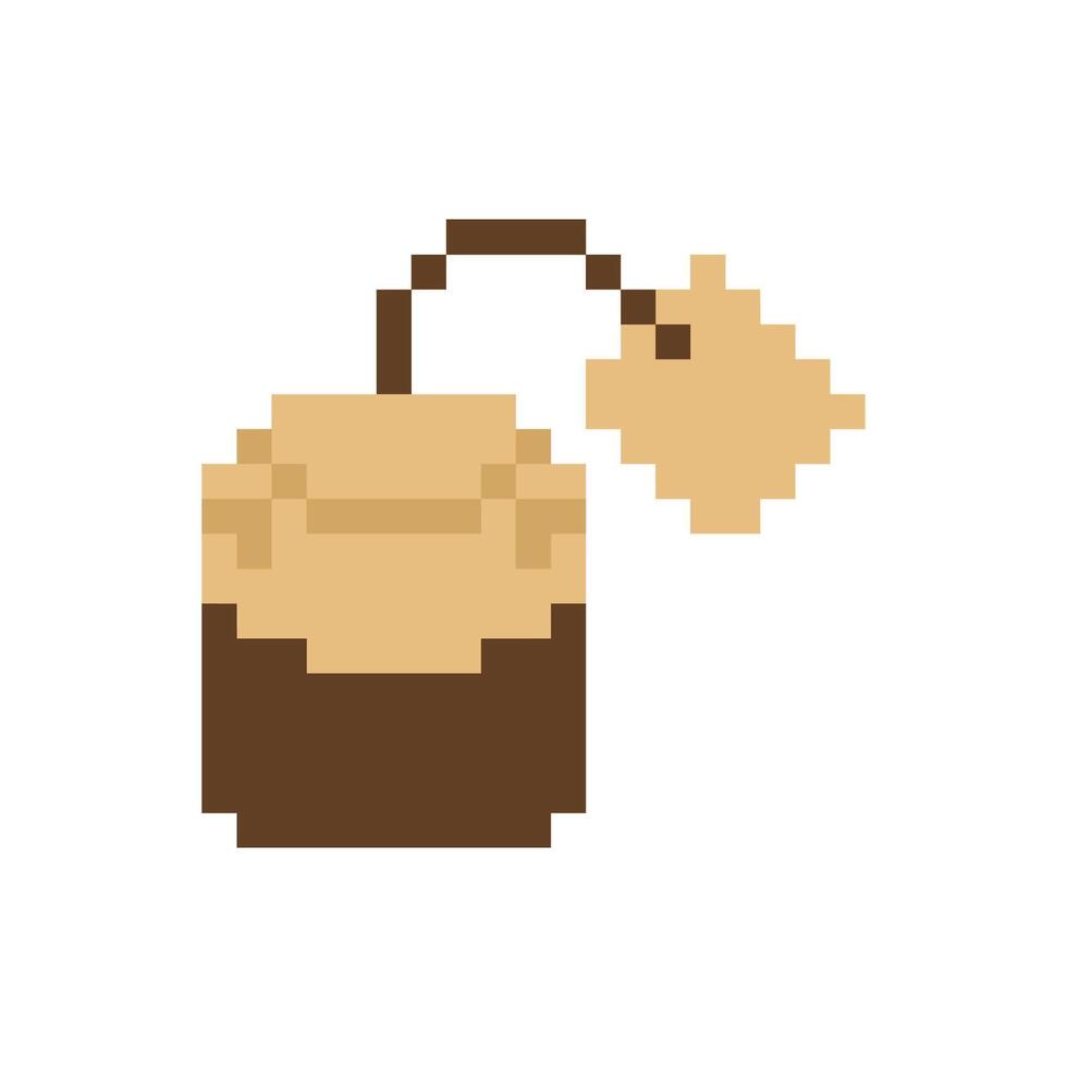 tea bag pixel art for your needs vector