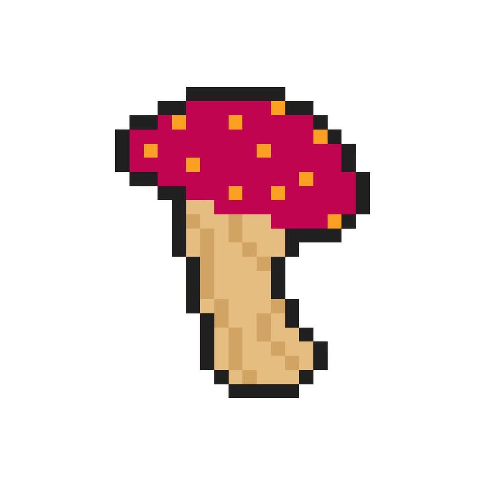 mushroom pixel art for your needs vector