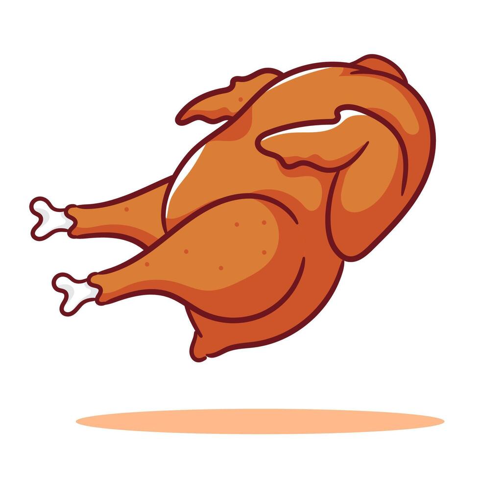 Chicken Meat Cartoon . Food And Beverage Concept Design Illustration. Icon Illustration Isolated White Background. vector