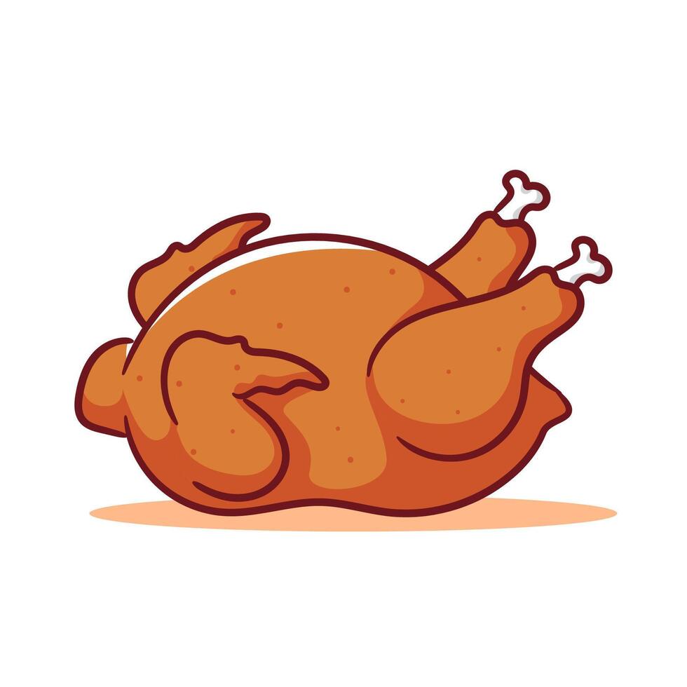 Chicken Meat Cartoon . Food And Beverage Concept Design Illustration. Icon Illustration Isolated White Background. vector