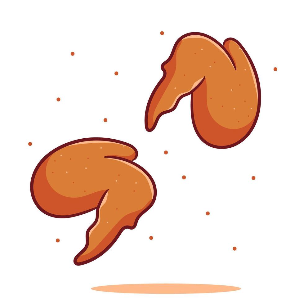 Chicken Wings Cartoon . Food And Beverage Concept Design Illustration. Icon Illustration Isolated White Background. vector