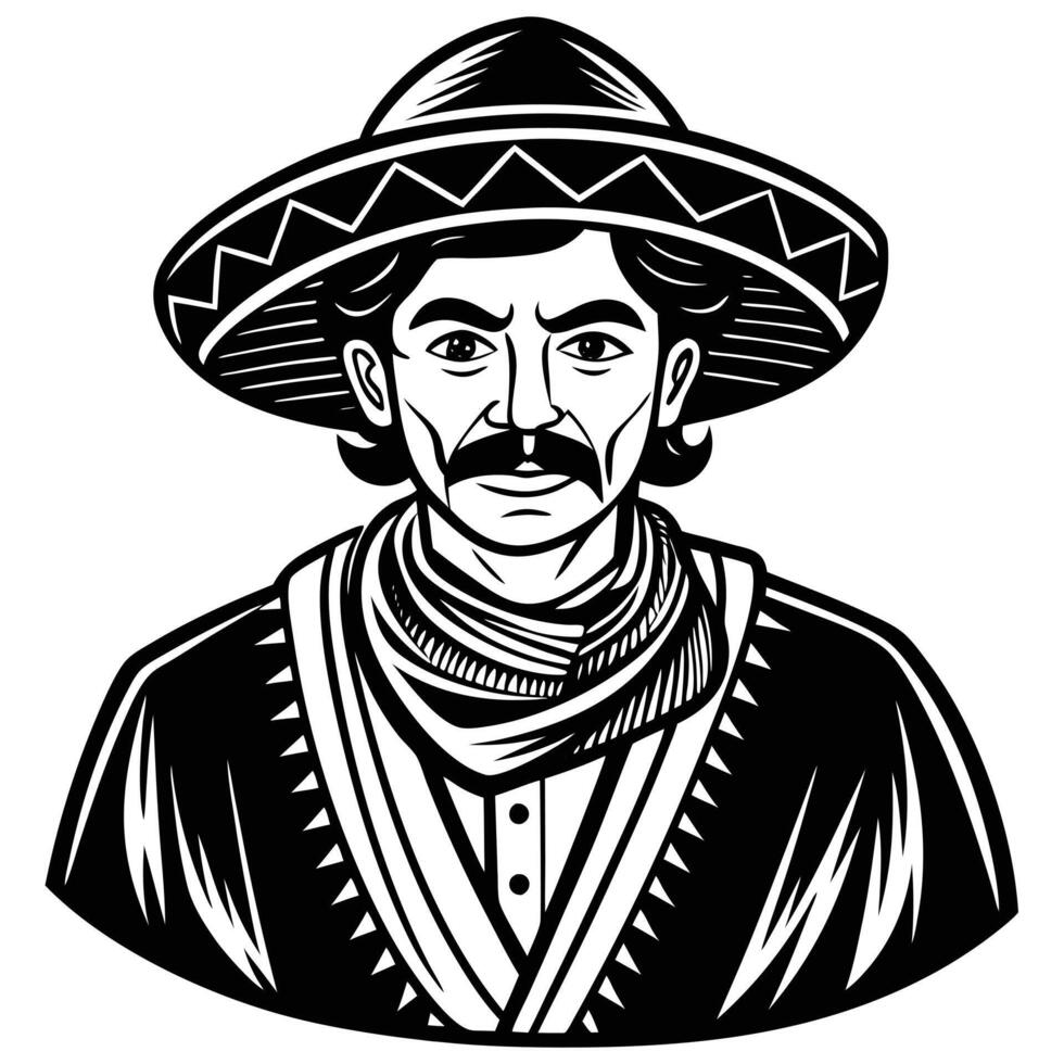 Hispanic heritage month linocut artwork vector