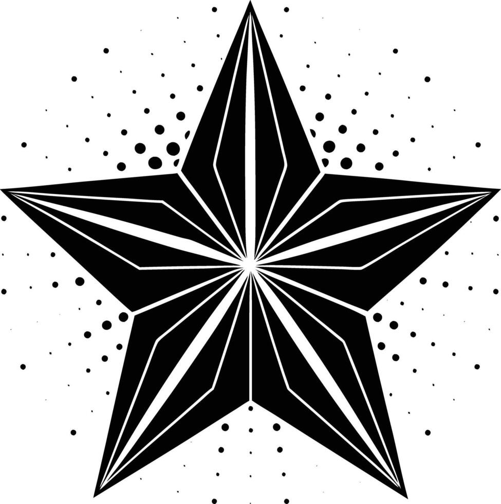 Artwork of linocut star vector