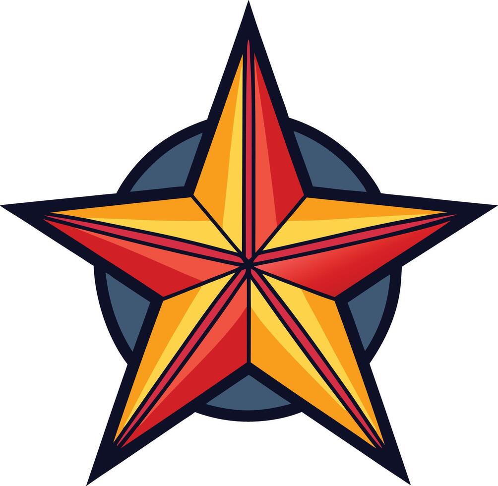 Artwork of star on a round circle vector