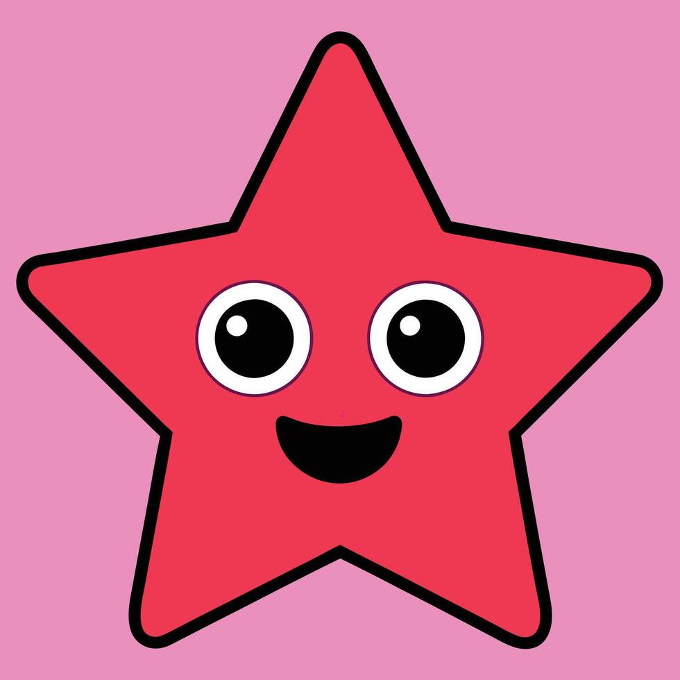Red cartoon Artwork of star vector