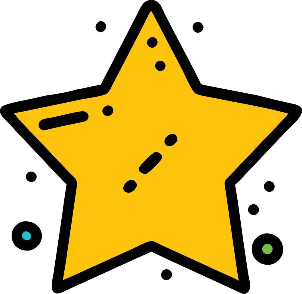 Yellow Artwork of star vector
