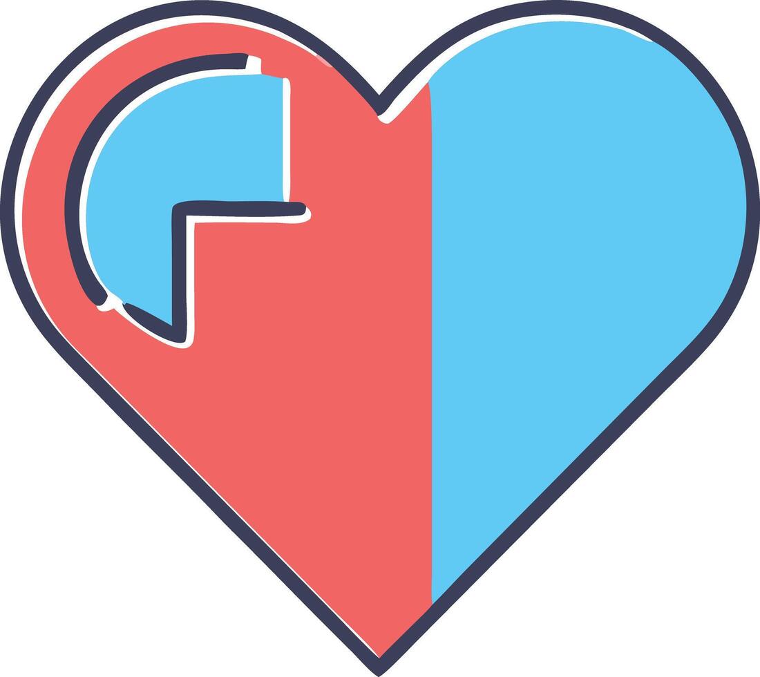 Red blue Artwork of heart vector