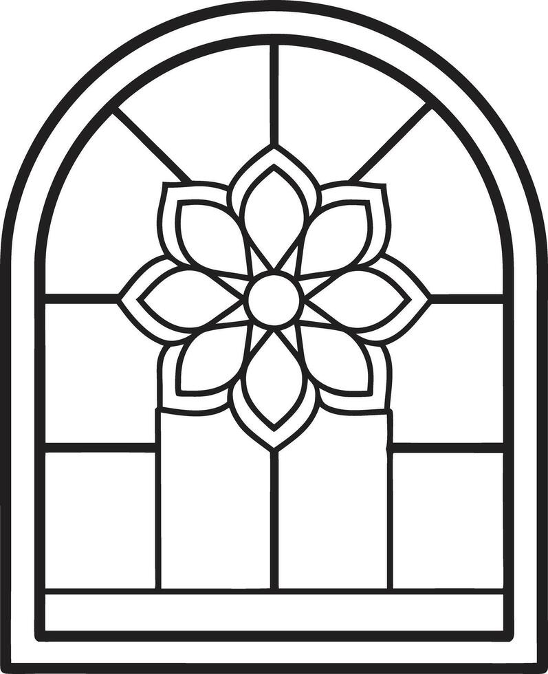 Mandala door for coloring book vector