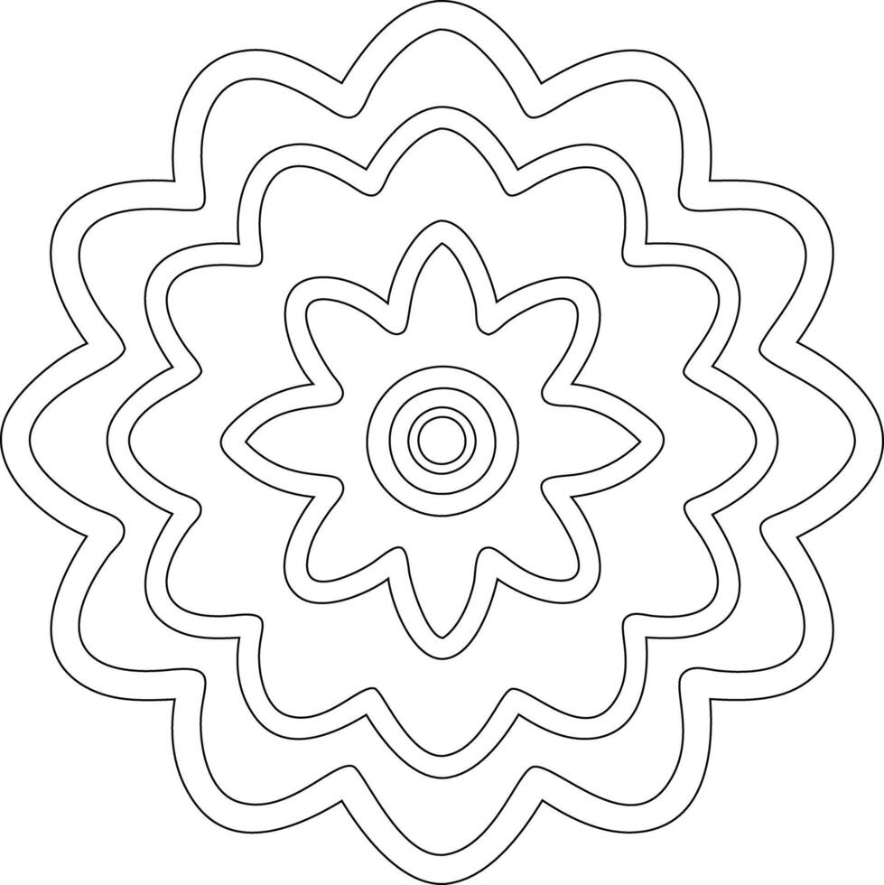 Wave Mandala for coloring book vector