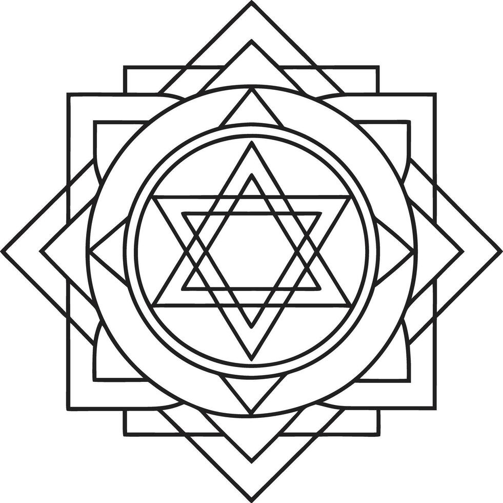 Geometric Mandala for coloring book vector