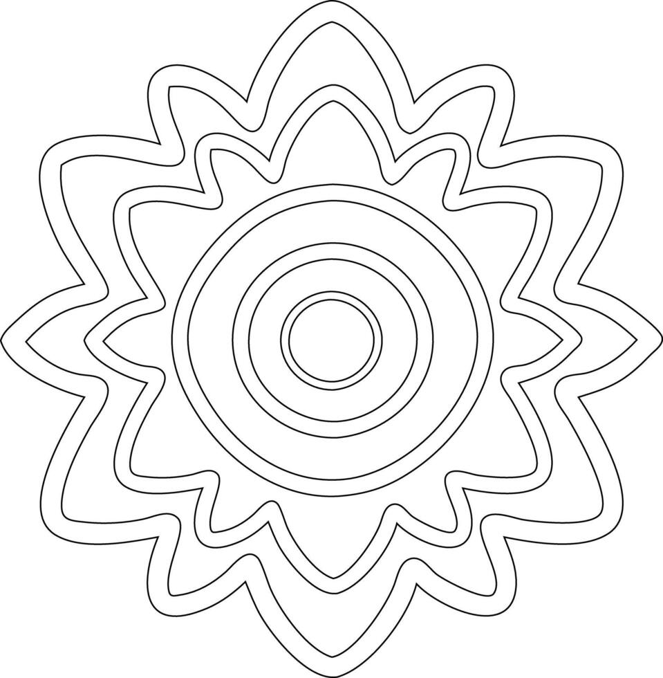 Minimalist circle Mandala for coloring book vector