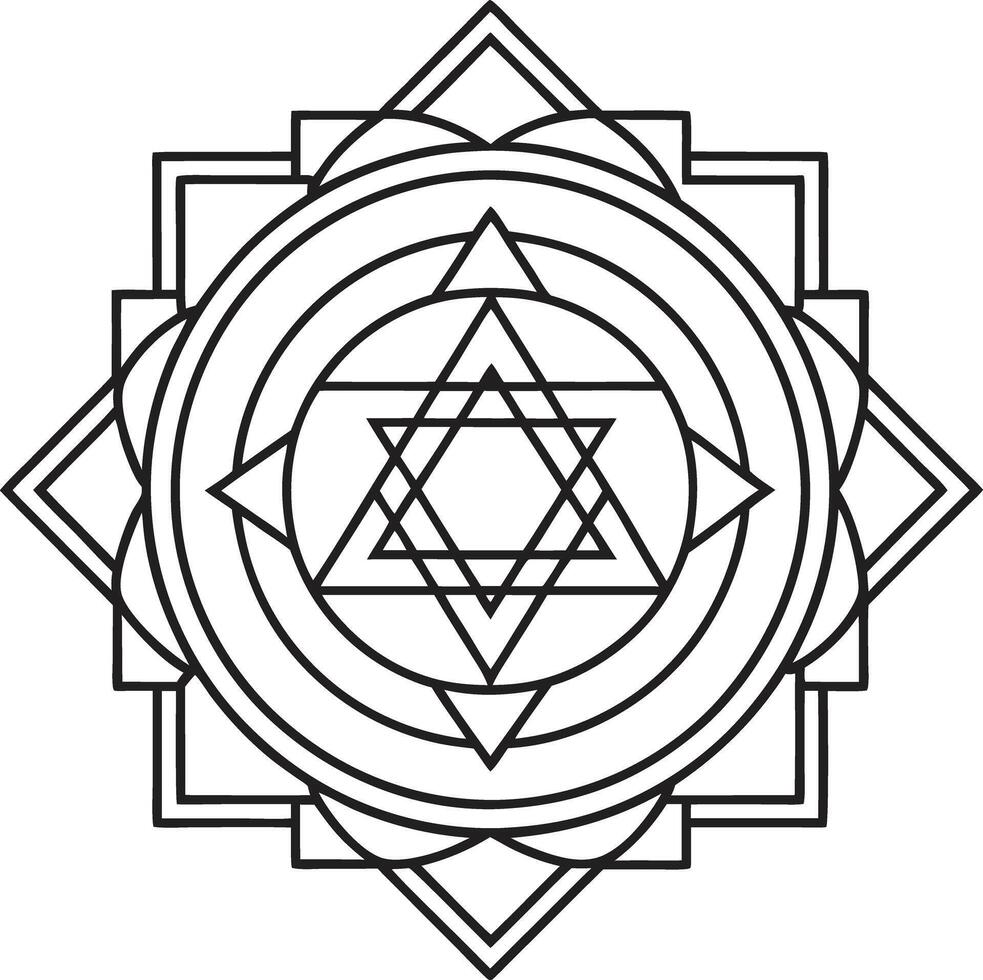 Mandala line art for coloring book vector