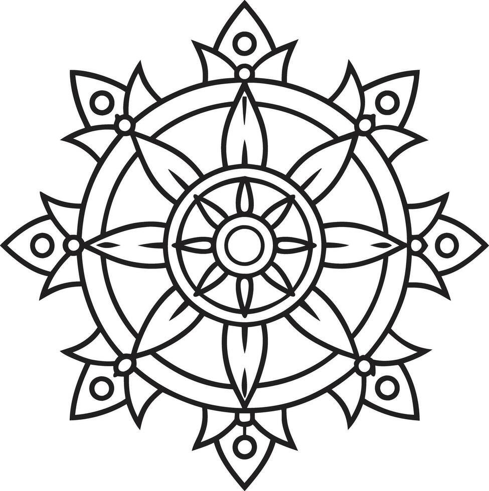 Circle in a circle Mandala for coloring book vector