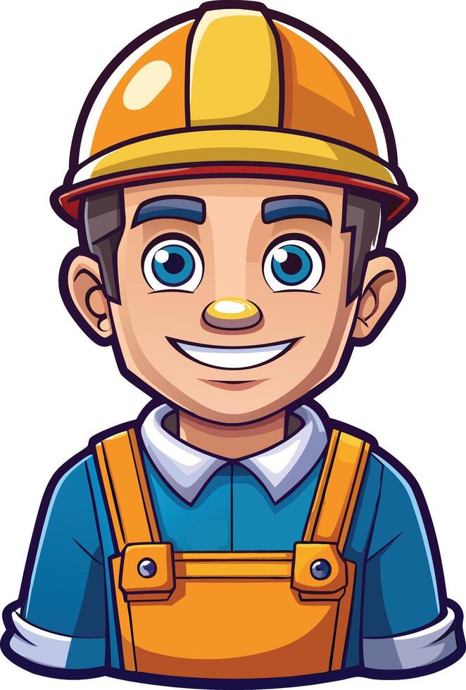 Artwork of cartoon worker with a hat vector