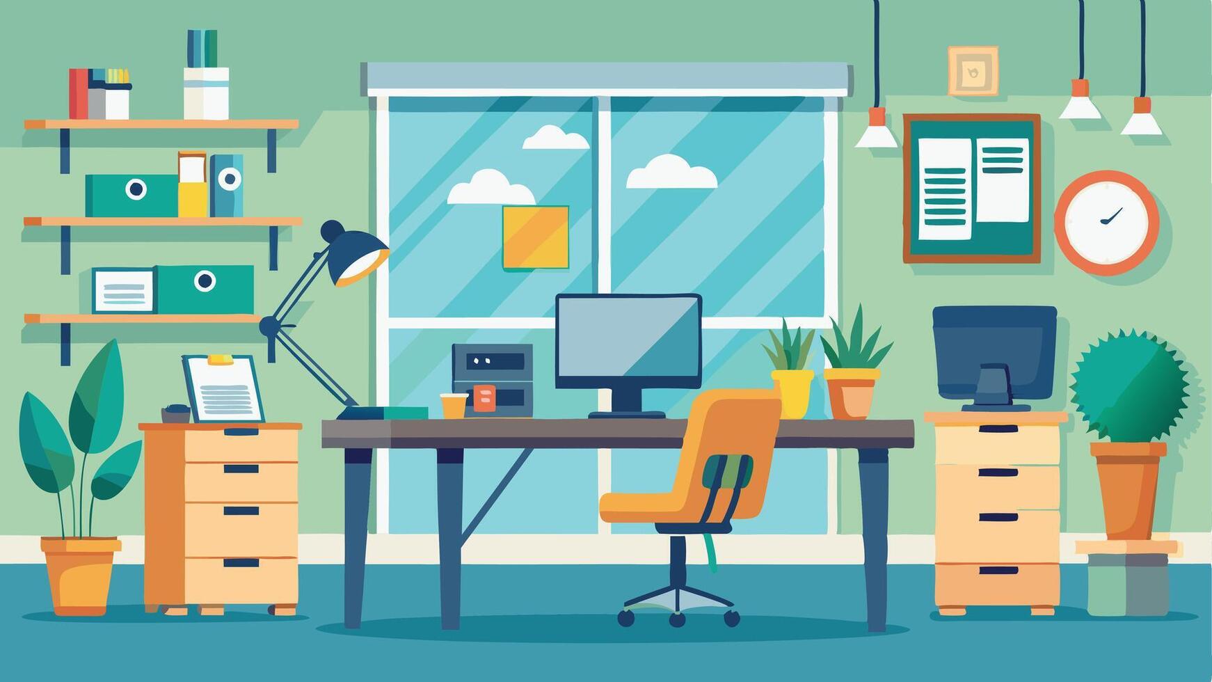 Artwork of office workstation vector