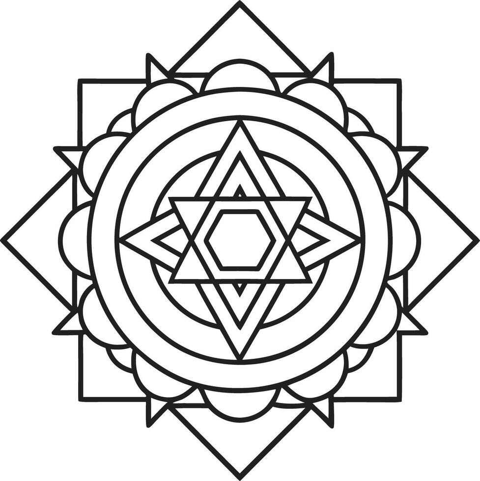 Mandala square for coloring book vector