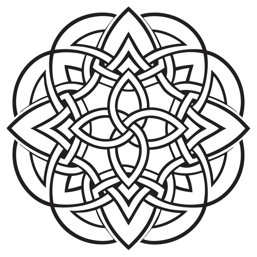 Chain Mandala for coloring book vector