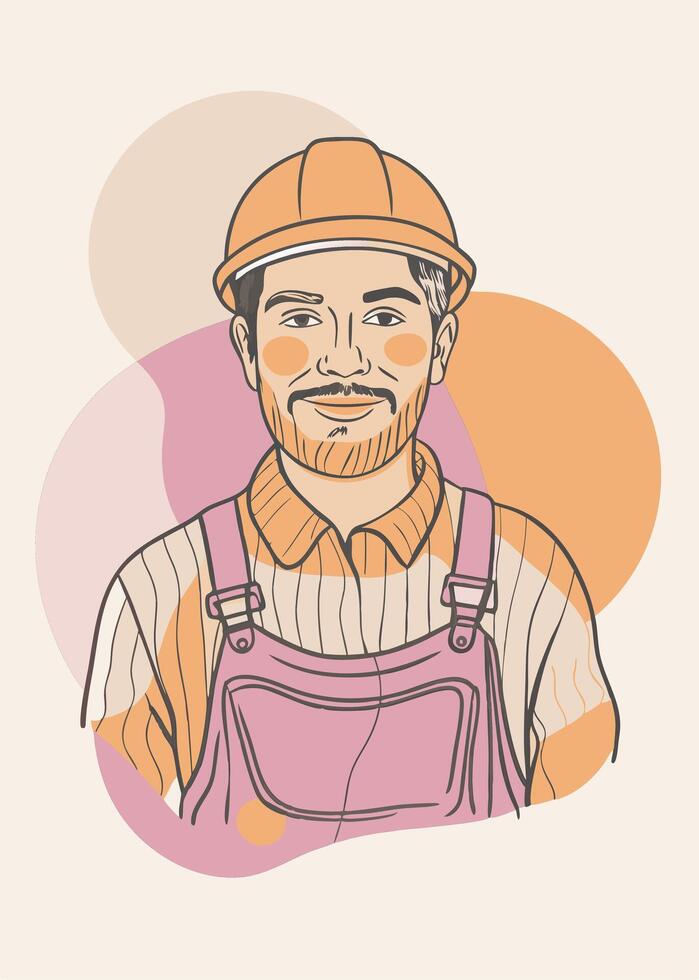 Color blobs drawing of worker vector