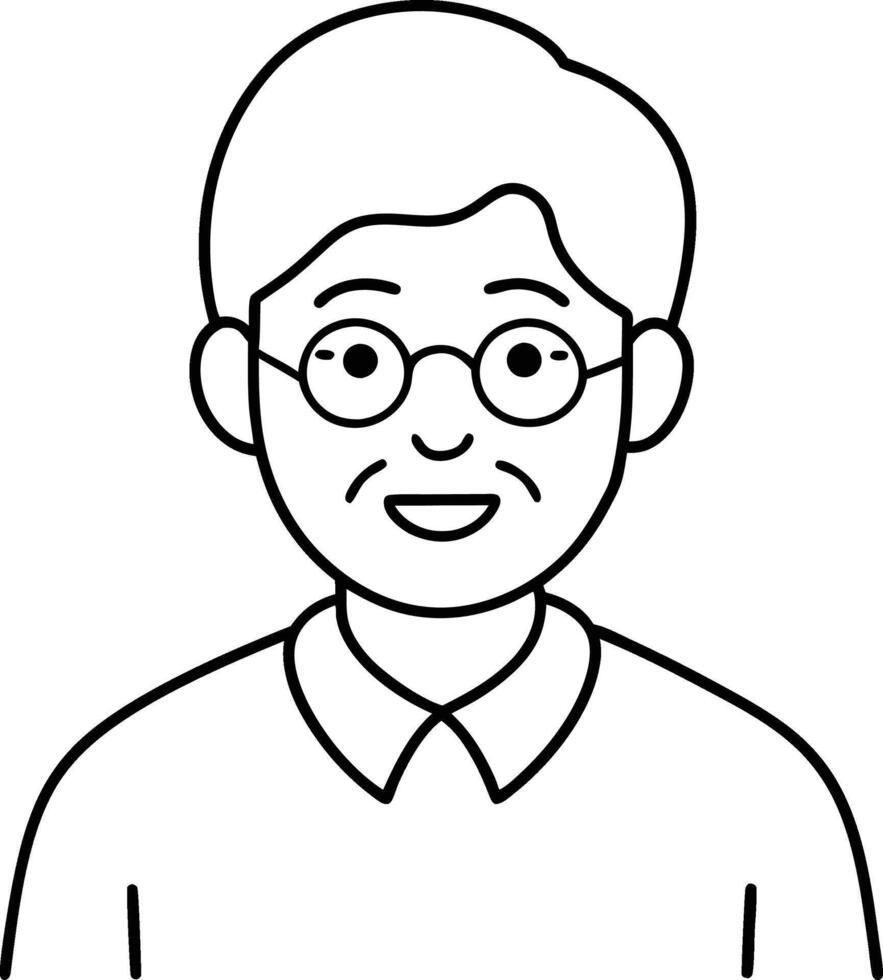 World senior citizen day line art vector