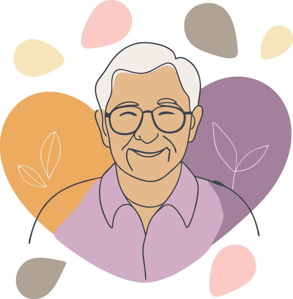 World senior citizen day in color blobs vector