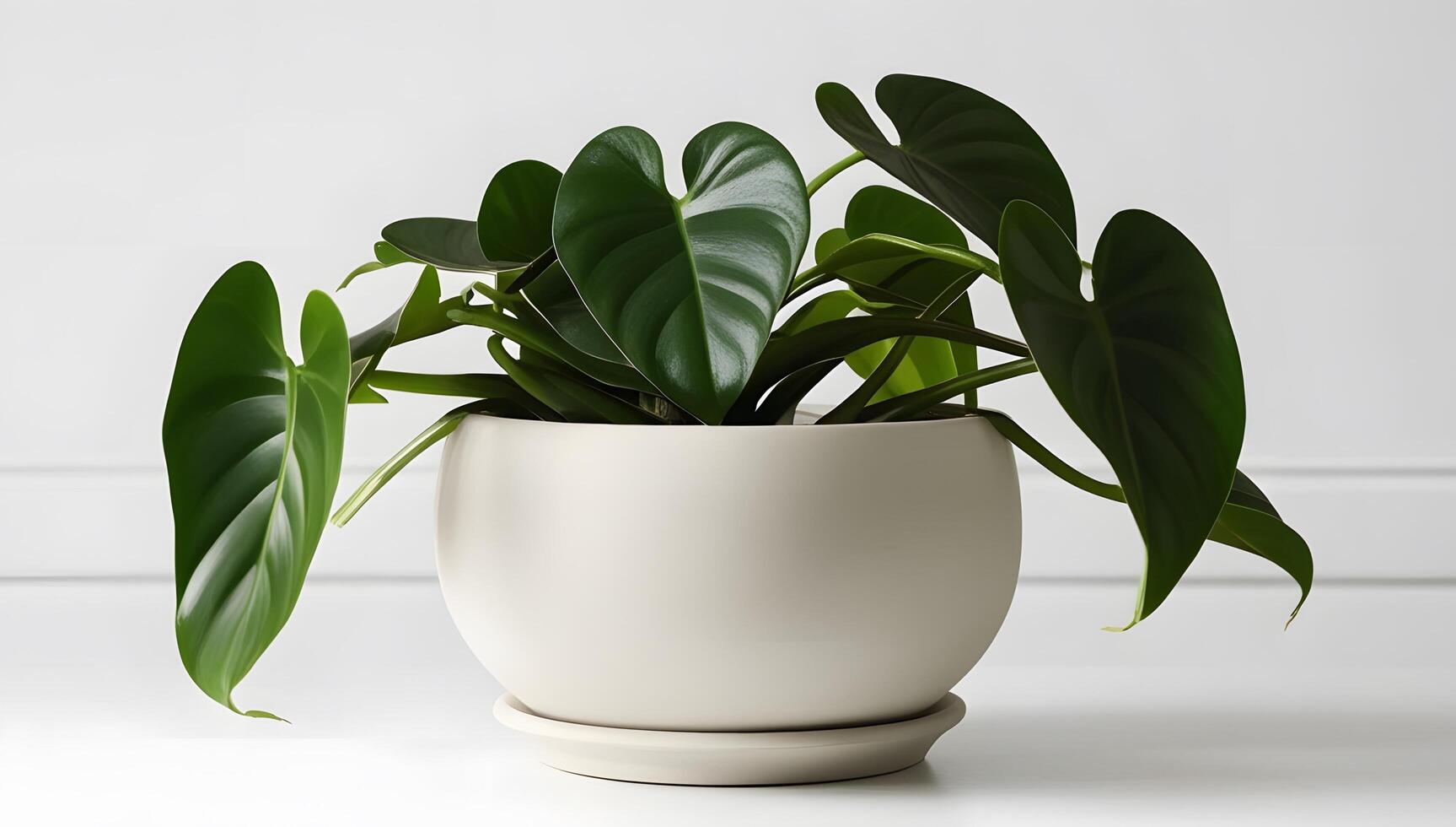 Heart-Shaped Philodendron Leaves in Elegant Pot photo