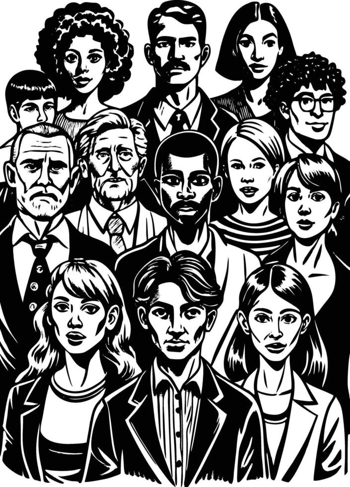 Silhouette Artwork of diversity vector