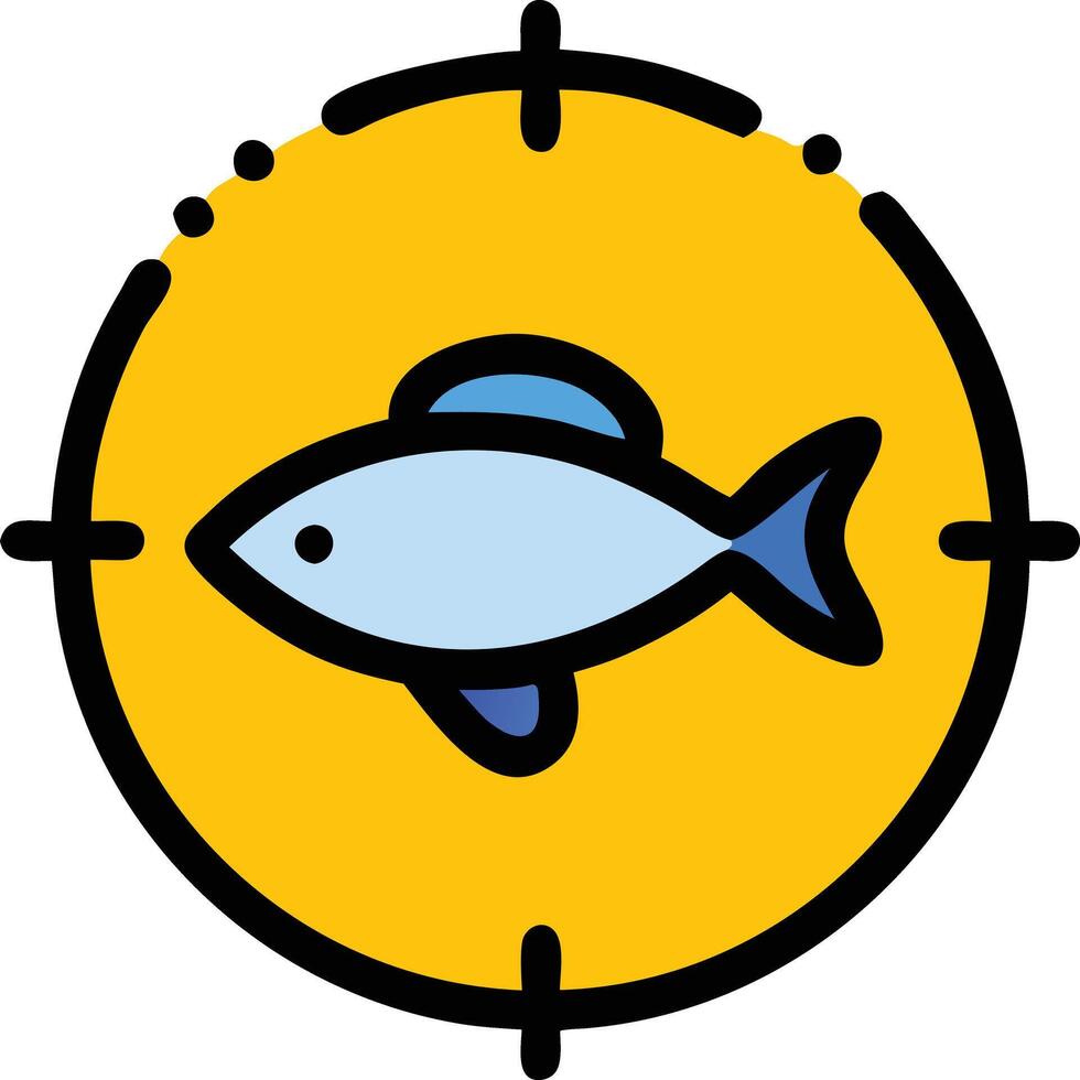Fish icon design in a circle vector