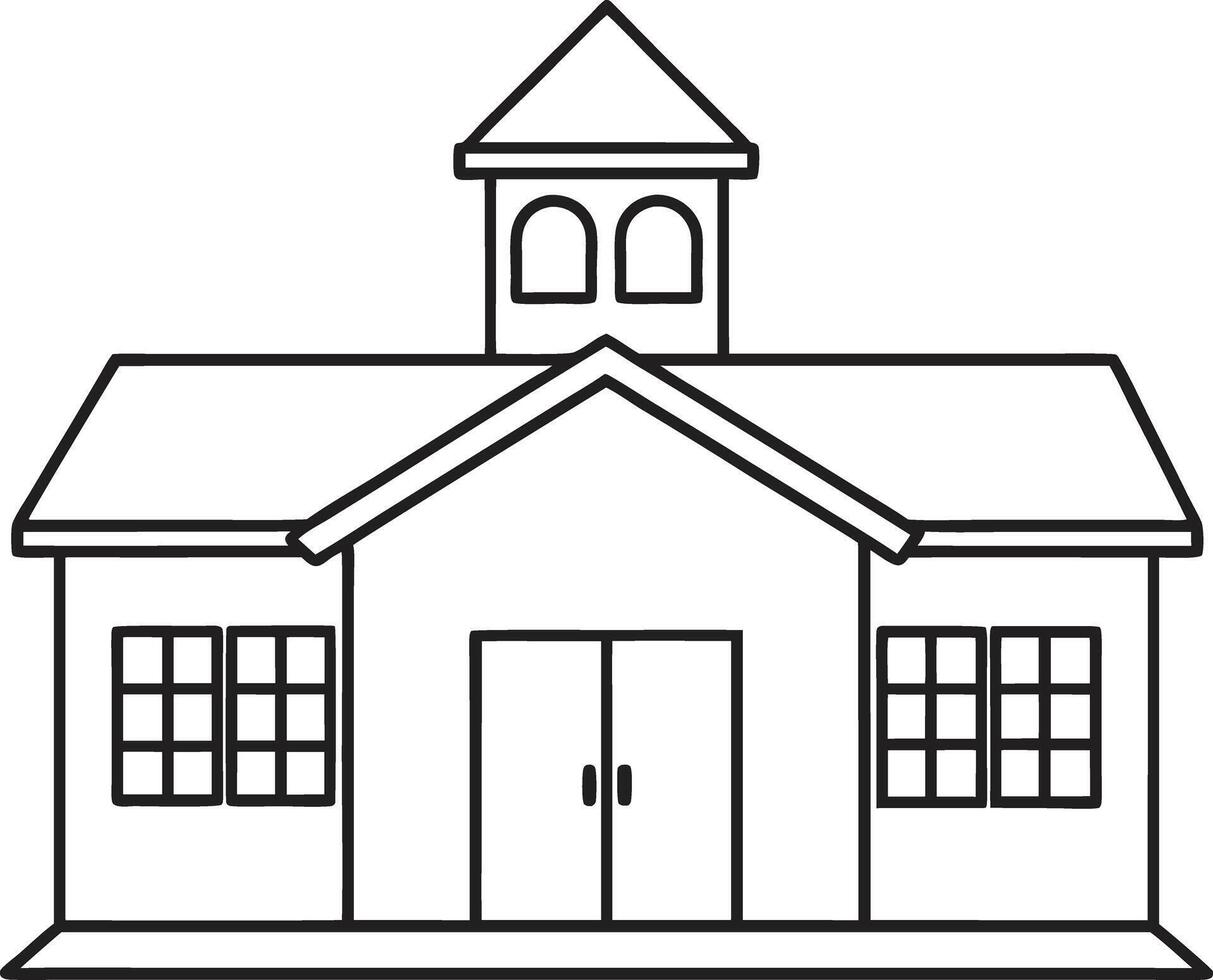 Line Artwork of school vector