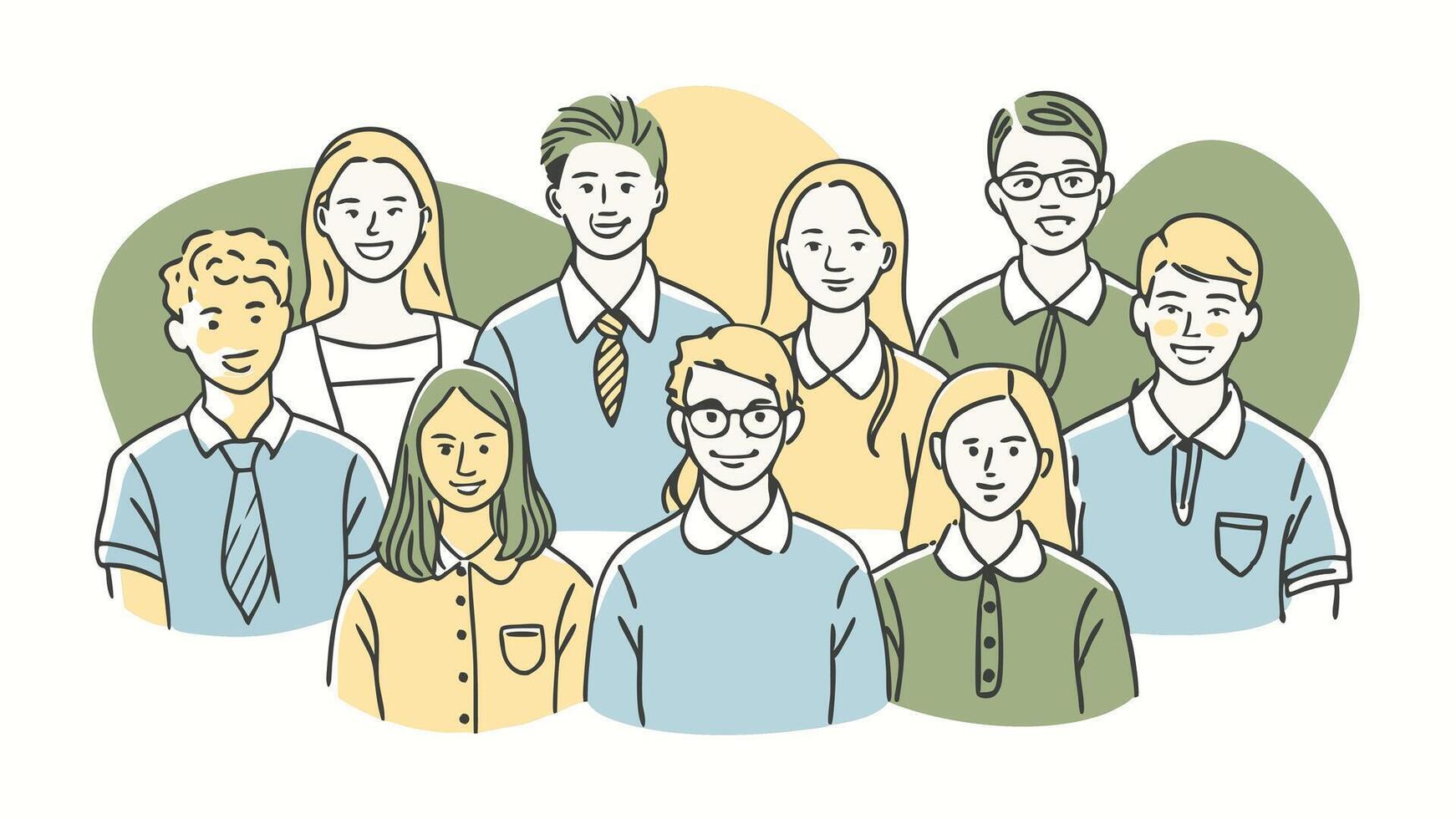 Artwork of student with color blobs vector
