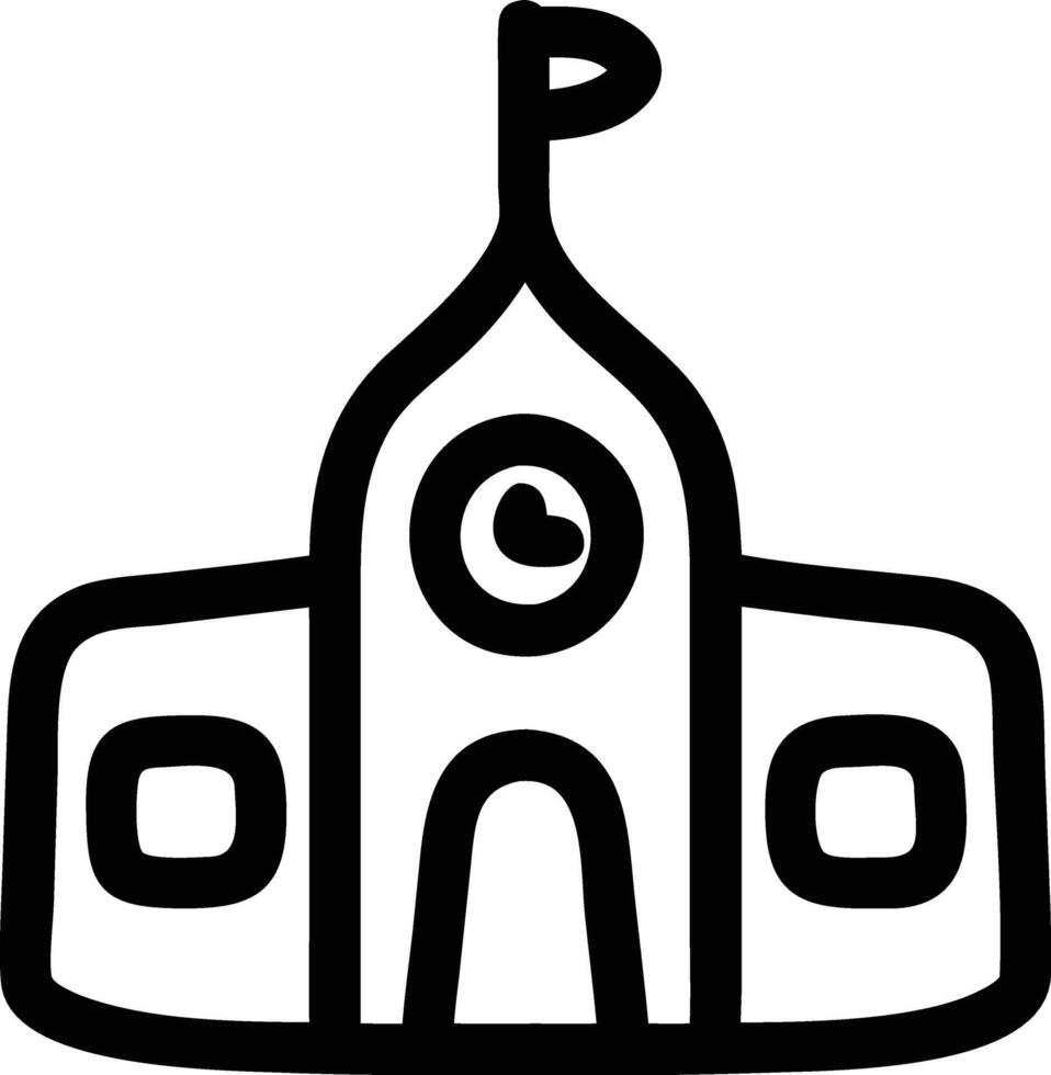 Black line School icon design vector