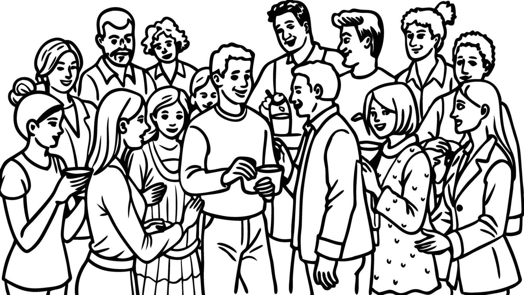 Single line Artwork of community vector