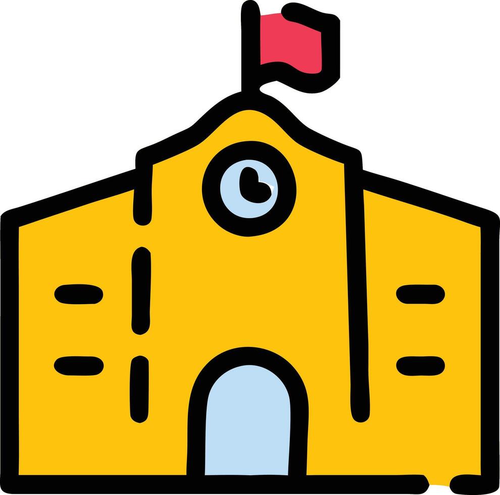 Red flag School icon design vector