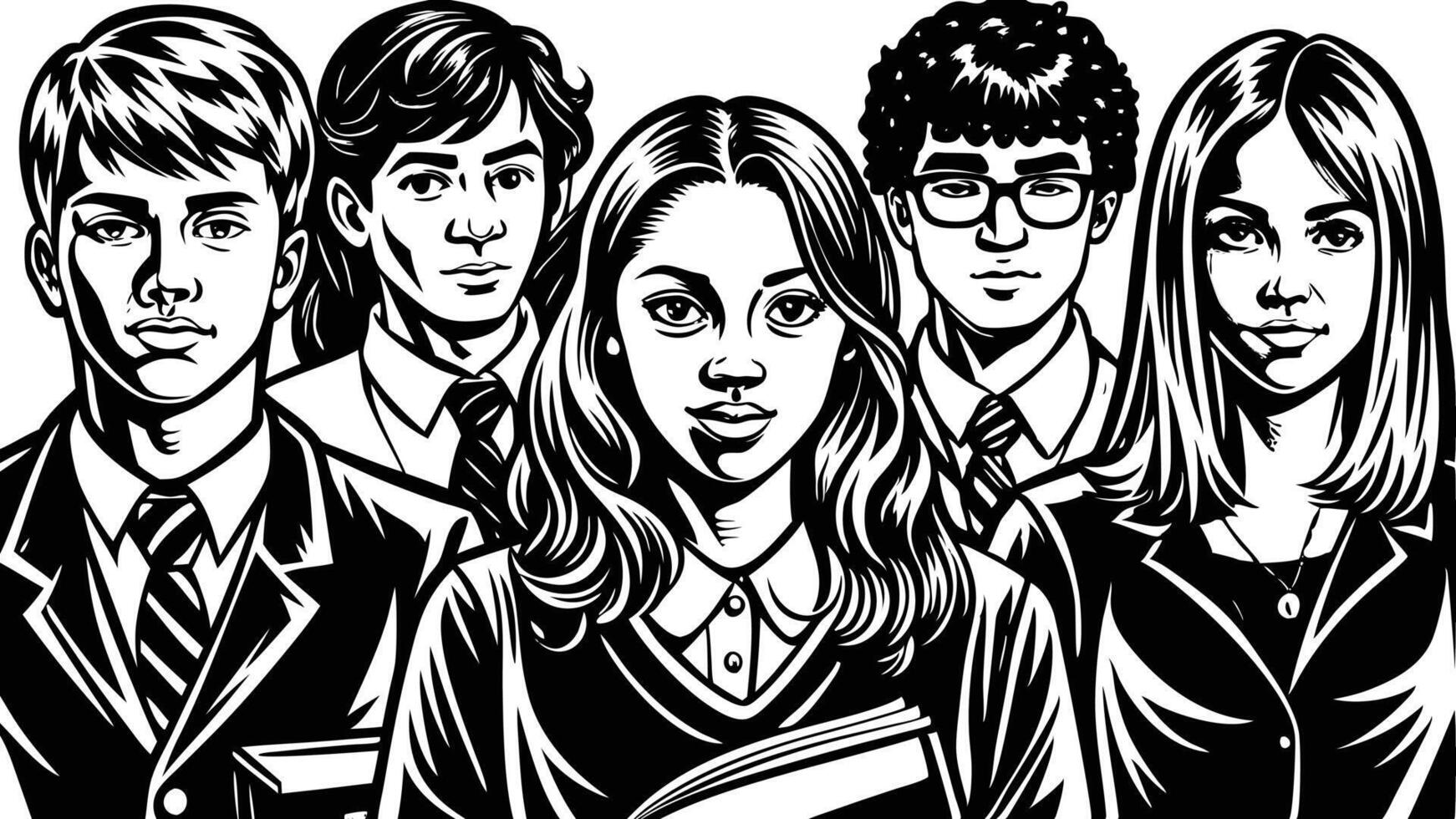 Silhouette Artwork of student vector