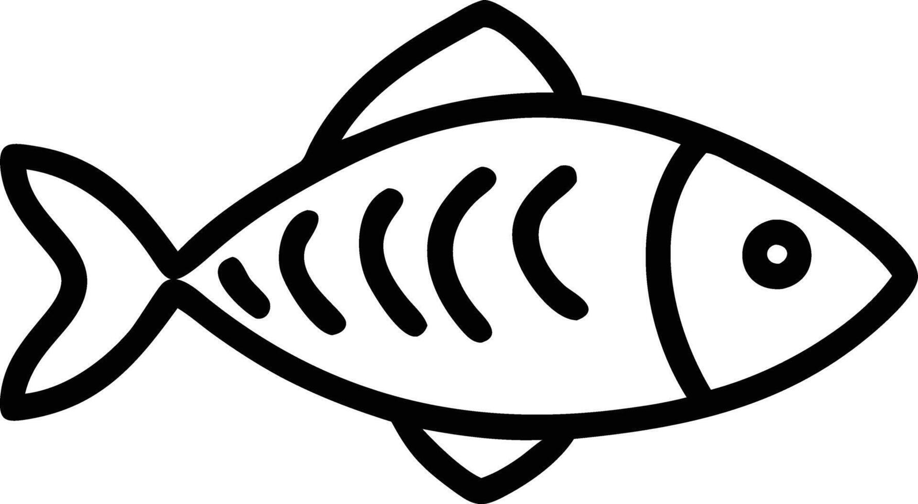 Line drawing Fish icon design vector