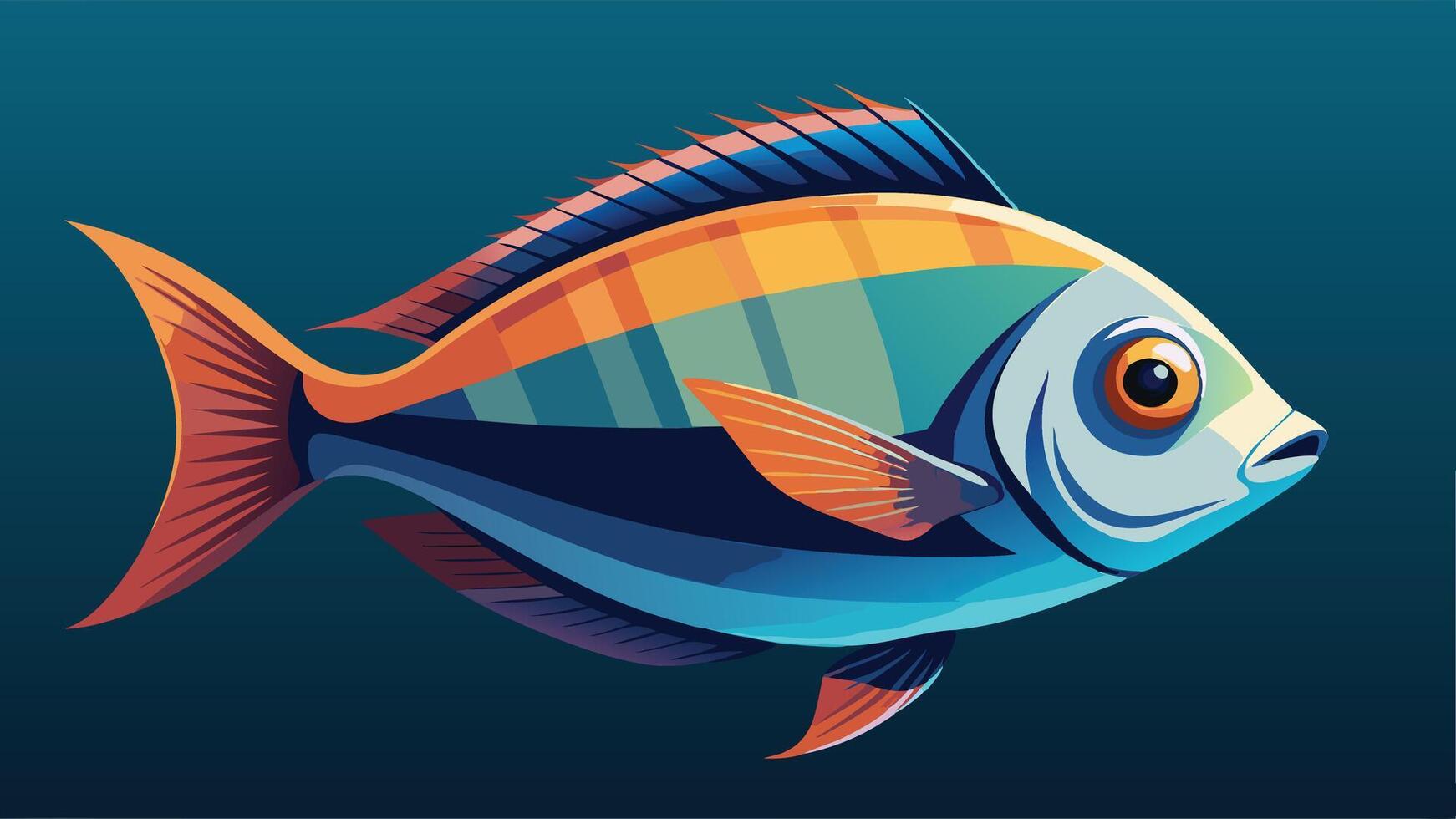 Artwork of a colorful fish vector