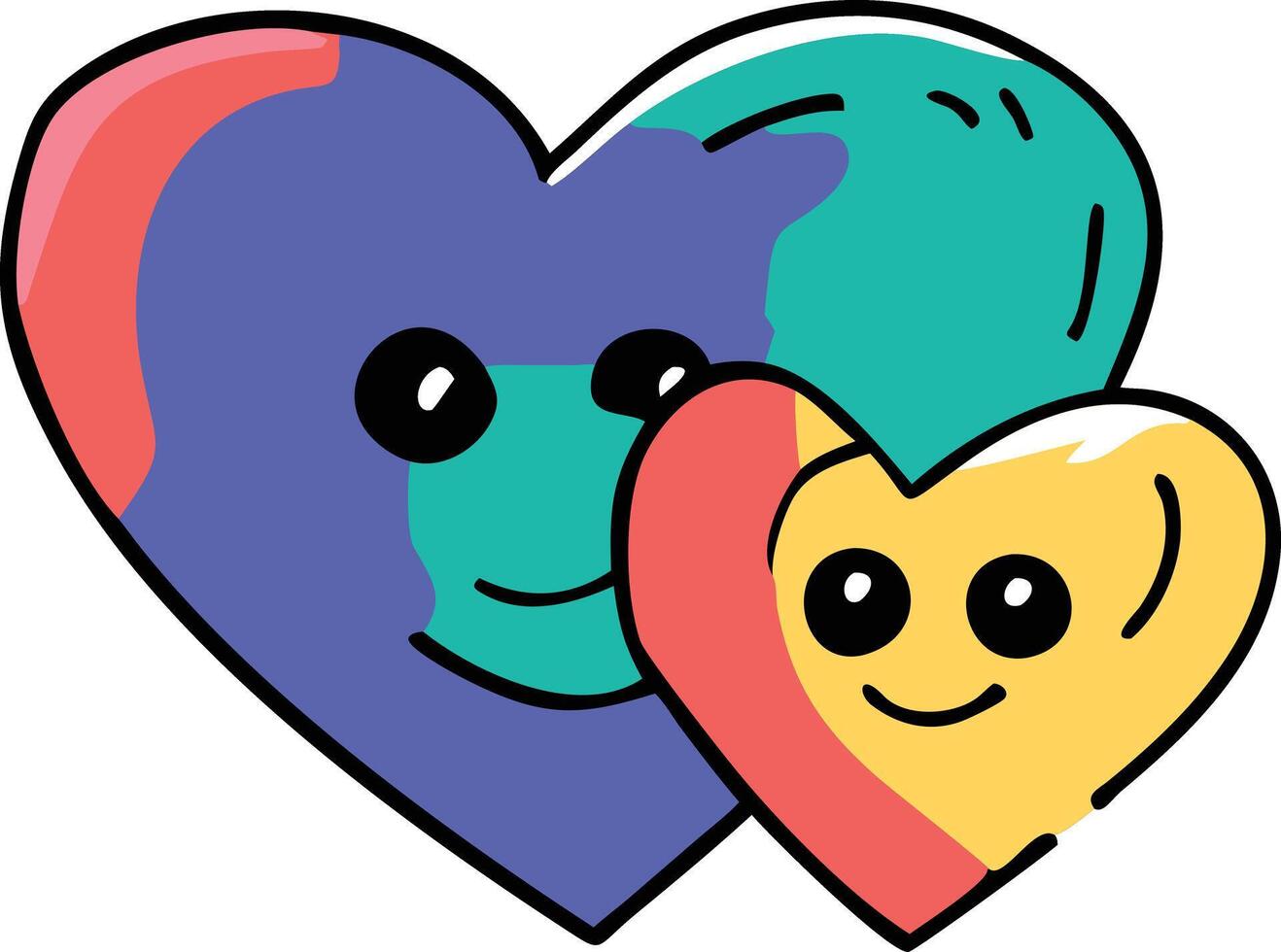 Artwork of face in heart vector