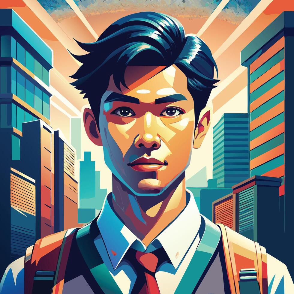 Artwork of a potrait student vector