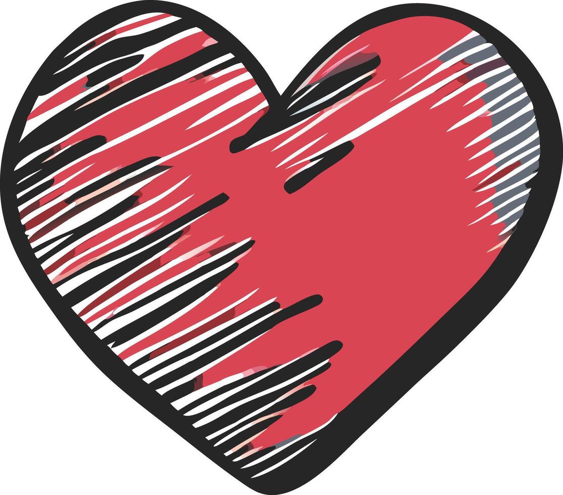 Sketched Artwork of heart vector