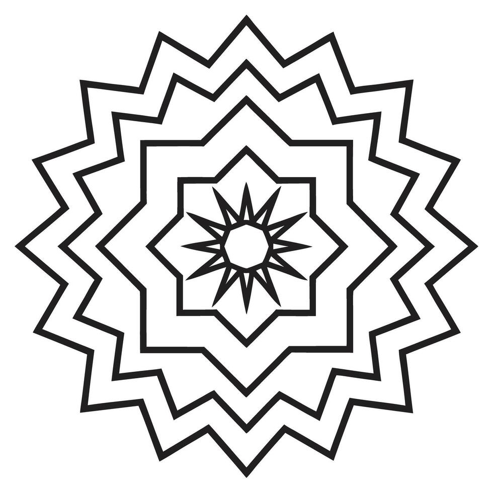 zigzag Mandala for coloring book vector