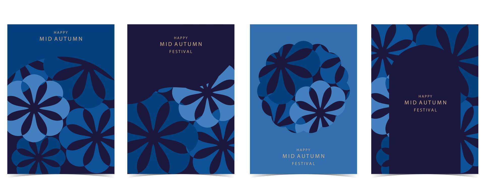 flower abstract on blue background vector