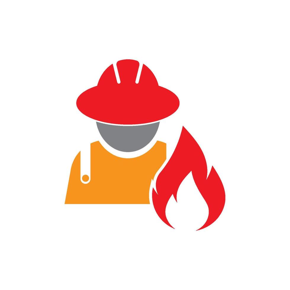 Firefighter icon flat design vector